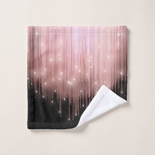 Kaskadierende Lights Monogram Rose Gold ID789 Badhandtuch Set (Waschlappen)