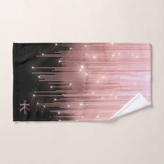 Kaskadierende Lights Monogram Rose Gold ID789 Badhandtuch Set (Handtuch)