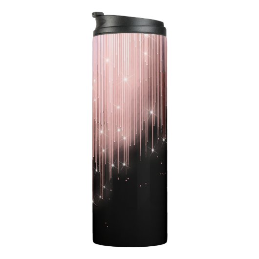 Kaskadierende Lights Monogram Rose Gold ID789 Thermosbecher (Nach rechts gedreht)