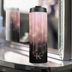 Kaskadierende Lights Monogram Rose Gold ID789 Thermosbecher