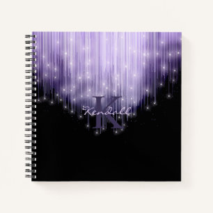 Kaskadierende Lights Monogram Violet ID789 Notizblock