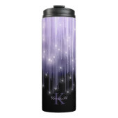 Kaskadierende Lights Monogram Violet ID789 Thermosbecher (Vorderseite)