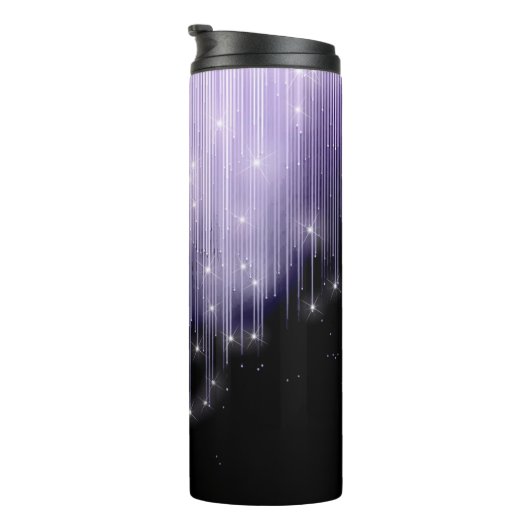 Kaskadierende Lights Monogram Violet ID789 Thermosbecher (Nach rechts gedreht)