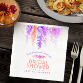 Kaskadierende lila orangefarbene Brautparty Serviette