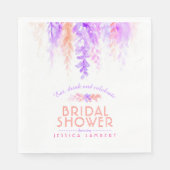 Kaskadierende lila orangefarbene Brautparty Serviette (Vorderseite)