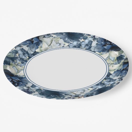 Kaskadierende Peonies Hochzeit 9 Zoll Abendessen P Pappteller (Schrägansicht)