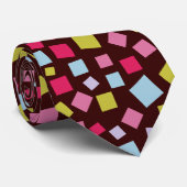 Kaskadierende Quadrate - Dunkelbraun Krawatte (Gerollt)