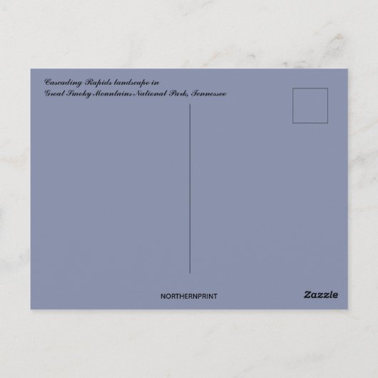 Kaskadierende Rapidlandschaft im Großen Smoky-Berg Postkarte (Rückseite)