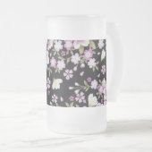 Kaskadierende rosa Blume Mattglas Bierglas (VorderseiteRechts)