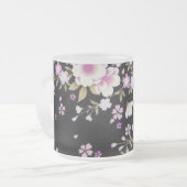 Kaskadierende rosa Blume Mattglastasse (Vorderseite Links)