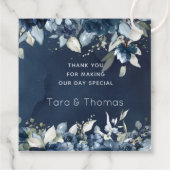 Kaskadierende Rose Gastgeschenk Hochzeit Geschenkanhänger (Rückseite)