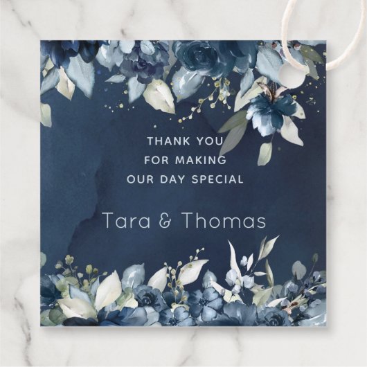 Kaskadierende Rose Gastgeschenk Hochzeit Geschenkanhänger (Rückseite)