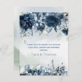 Kaskadierende Rose Hochzeit Dankeskarte (Vorne/Hinten)