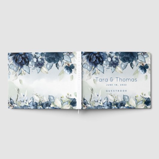 Kaskadierende Rose Hochzeit Gästebuch (Voll)