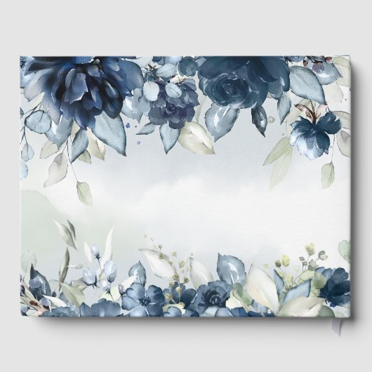 Kaskadierende Rose Hochzeit Gästebuch (Rückseite)