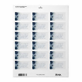 Kaskadierende Rose Hochzeitstich RSVP Rückgabeumsc Adressaufkleber (Vorne)