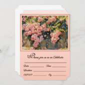 Kaskadierende Rose laden zum Feiern ein Einladung (Vorne/Hinten)