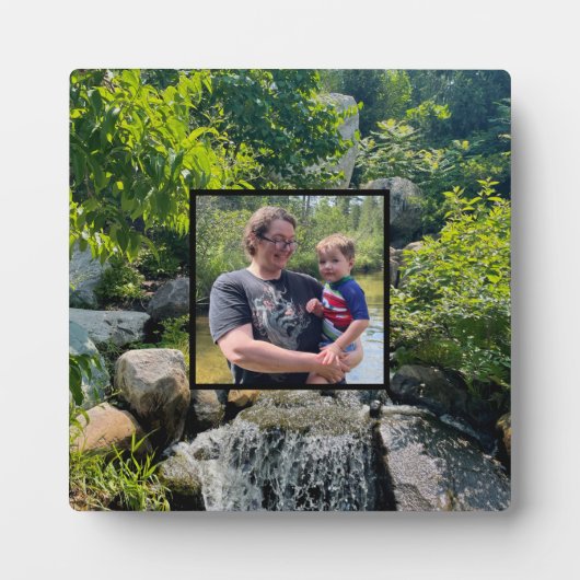 Kaskadierende Wälder Wasserfall Bäume Grün Fotoplatte (Vorderseite)