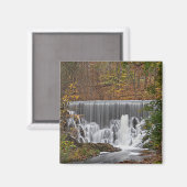 Kaskadierende Wälder Wasserfall und Abfall Blätter Magnet (Vorderseite/Rückseite)