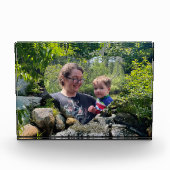 Kaskadierende Waldwasserfall-Pflanzenvorlage Fotoblock (Vorderseite)