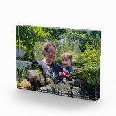 Kaskadierende Waldwasserfall-Pflanzenvorlage Fotoblock (Rechts)