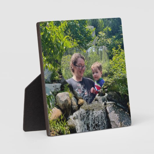 Kaskadierende Waldwasserfall-Pflanzenvorlage Fotoplatte (Vorderseite)