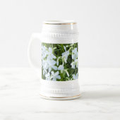 Kaskadierende weiße Blume Bierglas (Vorderseite Links)