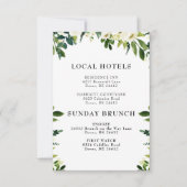 Kaskadierende weiße Blume Kleine Beilage Einladung (Vorderseite)