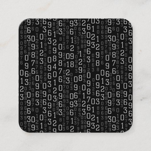 Kaskadierende Zahlen Quadratische Visitenkarte (Vorderseite)