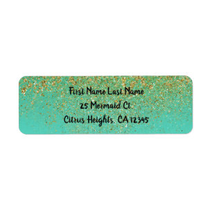 Kaskadierender Goldglitter und Teal Aqua Glam Tren