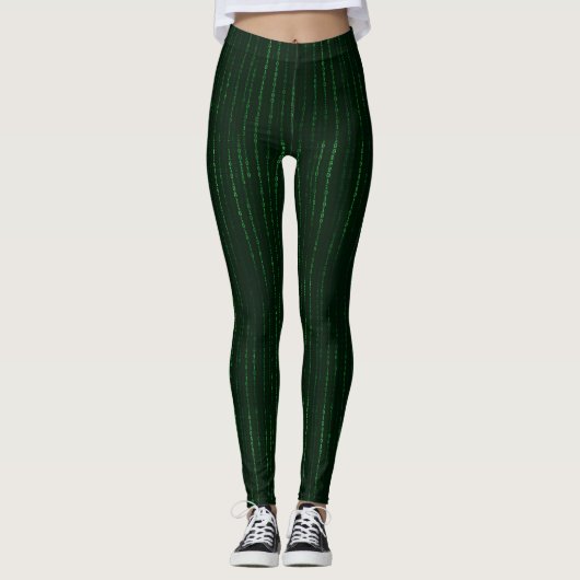 Kaskadierender Matrixcode Leggings (Vorderseite)