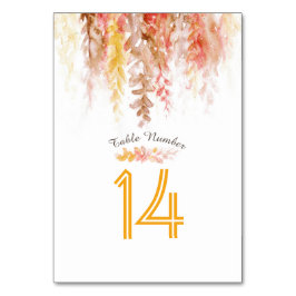 Kaskadierender orangefarbener Wasserfall Tischnummer