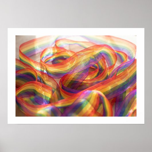 Kaskadierendes durchsichtiges Regenbogenband. Post Poster (Vorne)