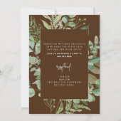 Kaskadierendes Eukalyptus Brown-Brautparty Einladung (Rückseite)