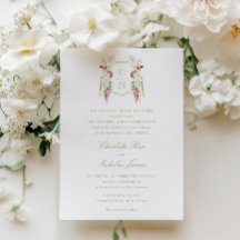 Kaskadierendes florales Monogrammwappen-Hochzeits-