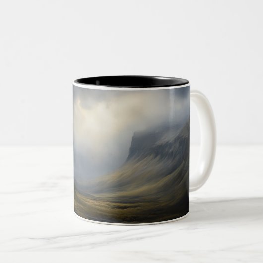 Kaskadierendes Licht: Wasserfall Landschaft Zweifarbige Tasse (VorderseiteRechts)