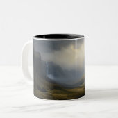 Kaskadierendes Licht: Wasserfall Landschaft Zweifarbige Tasse (Vorderseite Links)