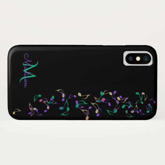 KaskadierenMusiknoten-Monogramm iPhone X Fall Case-Mate iPhone Hülle (Rückseite (Horizontal))