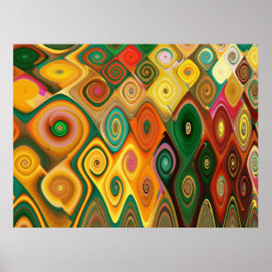 Kaskadierte Coole Abstrakte Kunst-Fraktal Poster