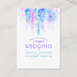 Kaskadierte Infokarte für die Hochzeitsblauer Blum Begleitkarte