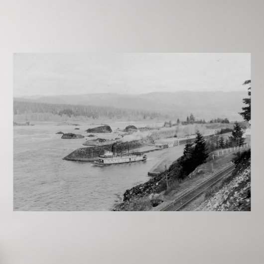 Kaskadierte Schlösser auf der Columbia River-Fotog Poster (Vorne)