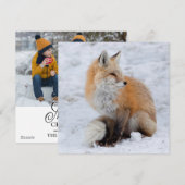 Kaskadierter Fox im Schnee Feiertagskarte (Vorne/Hinten)