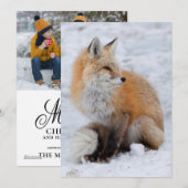 Kaskadierter Fox im Schnee Feiertagskarte (Vorne/Hinten)