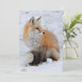Kaskadierter Fox im Schnee Feiertagskarte (Stehend Vorderseite)