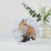 Kaskadierter Fox im Schnee Feiertagskarte (Stehend Vorderseite)