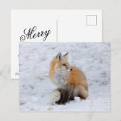 Kaskadierter Fox im Schnee Feiertagspostkarte (Vorne/Hinten)