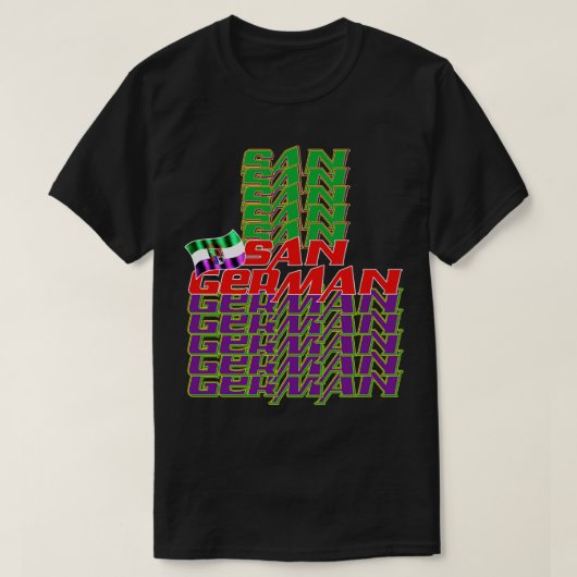 Kaskadierter Text von San Francisco 3 T-Shirt (Design vorne)