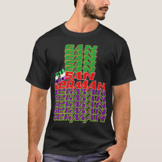 Kaskadierter Text von San Francisco 3 T-Shirt