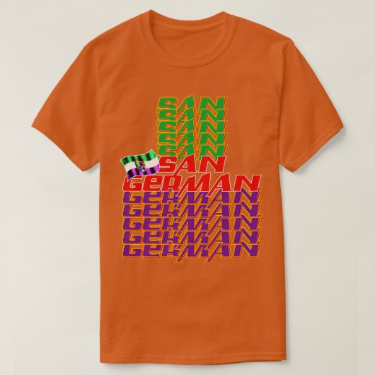 Kaskadierter Text von San German 2 T-Shirt (Design vorne)