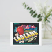 Kaskadiertes Apple Label (blau) - Cashmere, WA Postkarte (Stehend Vorderseite)